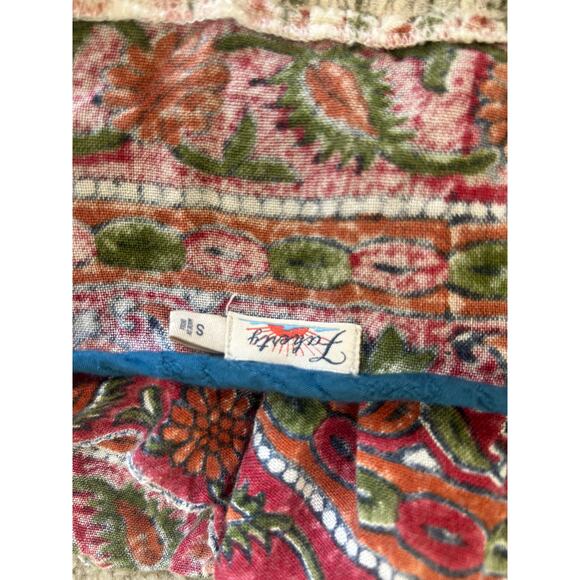 Faherty Bemini Kapu Beach Print Dress Smocked Waist Mini Boho Womens Size Small - Picture 9 of 10